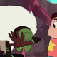 The partially-healed Centipeetle and Steven.